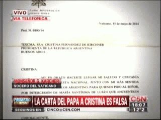 El Vaticano tildó de mala leche la carta falsa del papa Francisco a la Presidenta