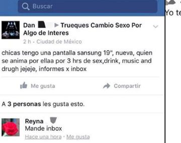 Aalgunos ejemplos de los grupos de intercambio de sexo por objetos