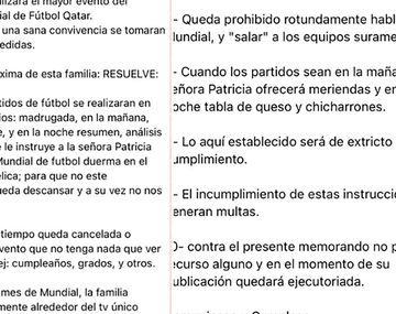 Fanático del Mundial hizo un reglamento para su familia y ahora es viral