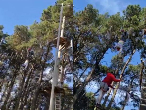 Mar del Plata: una nena quedó colgando en un juego a 10 metros de altura