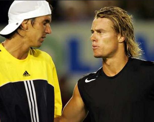 Como rival lo escupió y como ex tenista lo despide con un beso