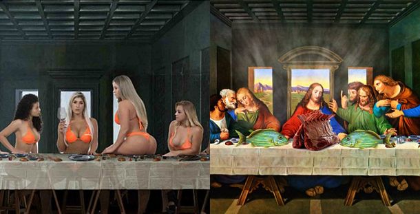 Las Miss Bum Bum recrearon La última cena.