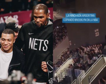 Kylian Mbappé fue a ver un partido de NBA y un grupo de argentinos le cantó Muchachos