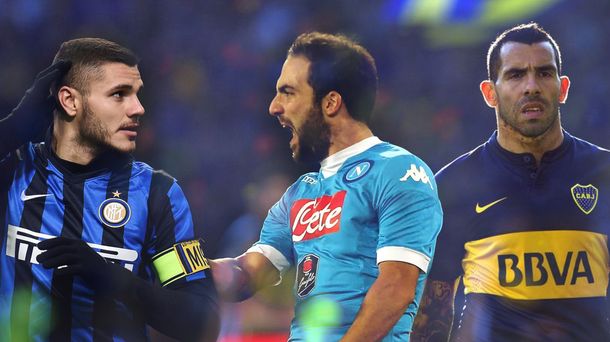 Icardi y Tevez, los elegidos por el Napoli para reemplazar a Higuaín