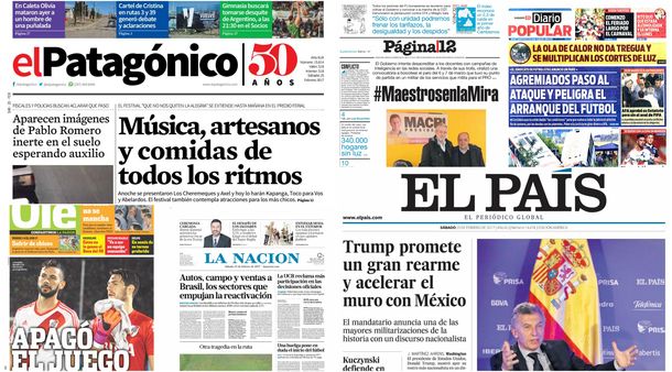 Tapas de diarios del sábado 25 de febrero de 2017