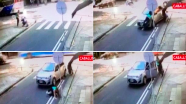 VIDEO: Atropellaron a una mujer y su bebé y se salvaron de milagro