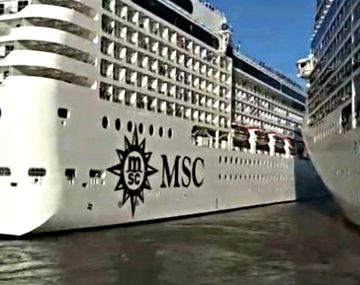 Dos cruceros de lujo chocaron en el puerto de Buenos Aires