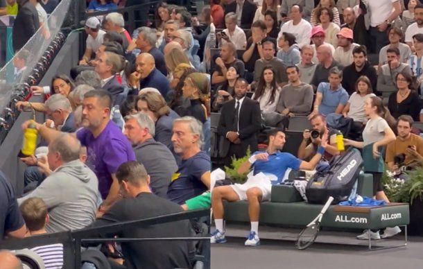 Polémica en el tenis por la misteriosa bebida que le prepararon a Novak Djokovic