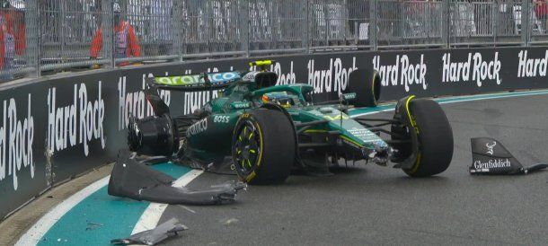 Fernando Alonso tuvo que abandonar la Sprint de Miami por un toque de Liam Lawson