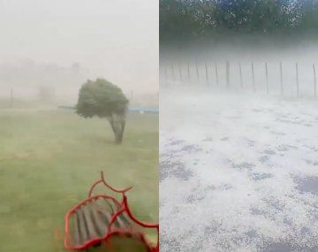 Impresionante paso de un tormentón con granizo en Buenos Aires: los videos