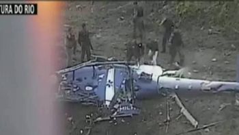 El hélicoptero que cayó en Río de Janeiro El hélicoptero que cayó en Río de Janeiro