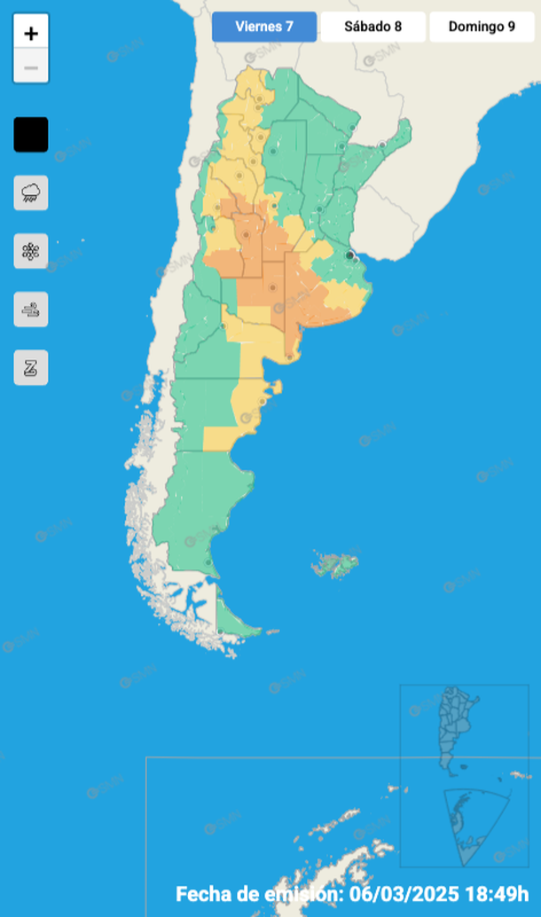 Alerta por tormentas y granizo este viernes en Buenos Aires y otras zonas. Fuente: Servicio Meteorológico Nacional. Alerta por tormentas y granizo este viernes en Buenos Aires y otras zonas. Fuente: Servicio Meteorológico Nacional.