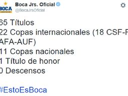 boca celebro su titulo burlandose de river en su cuenta oficial: 0 descensos boca celebro su titulo burlandose de river en su cuenta oficial: 0 descensos