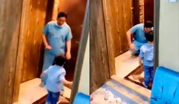 Coronavirus: el video viral del médico que llora con su hijo
