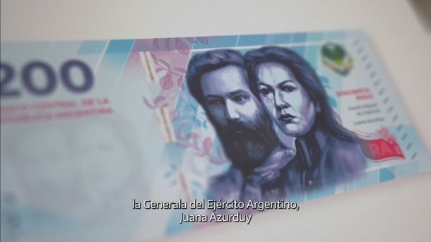 Mart&iacute;n Miguel de G&uuml;emes y Juana Azurduy en el de $200