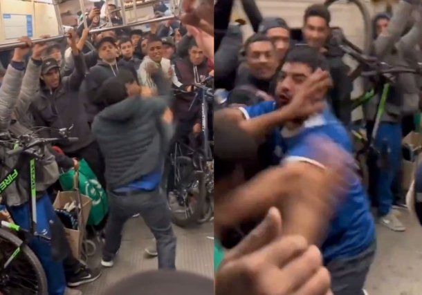 Video: se agarraron a trompadas en medio del vagón del tren San Martín