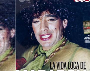 Sin códigos: publican fotos de Maradona vestido de mujer