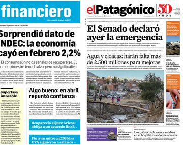 Tapas de diarios del miércoles 26 de abril de 2017