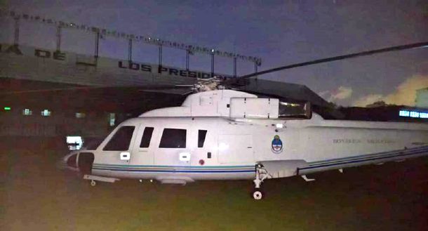 Helicóptero presidencial en All Boys