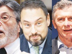 Alberto Abad, Leandro Cuccioli y Mauricio Macri.