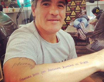 El nuevo tatuaje de Ariel Ortega dedicado a los hinchas de River