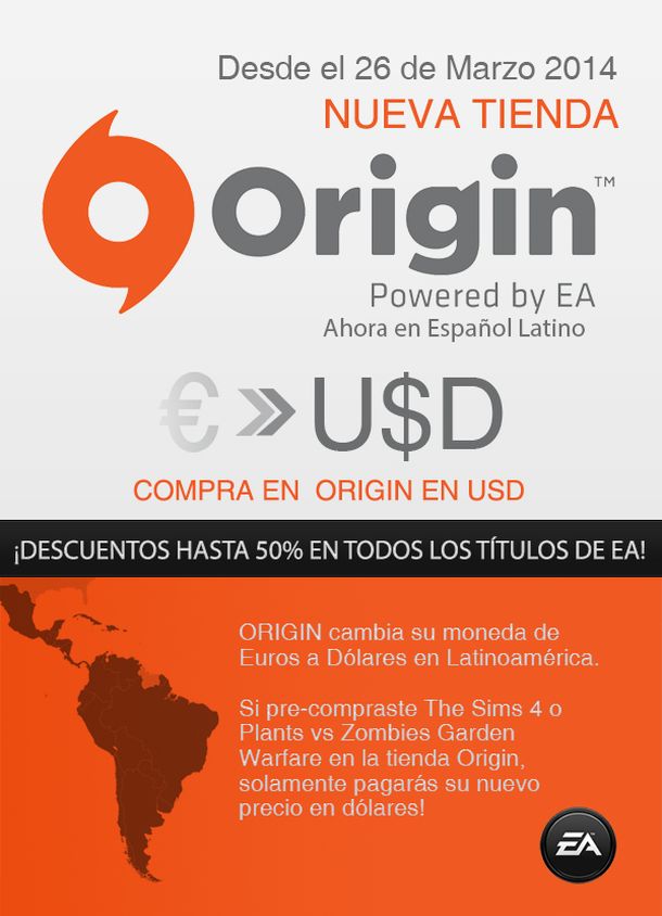 EA relanza Origin, su plataforma de compra online en Latinoamérica