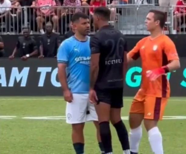 La fuerte reacción del Kun Agüero tras recibir un patadón en el Mundial 7 vs. 7