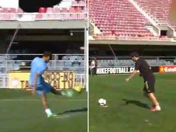 messi y neymar, en un desafio de punteria: ¿quien gano? messi y neymar, en un desafio de punteria: ¿quien gano?