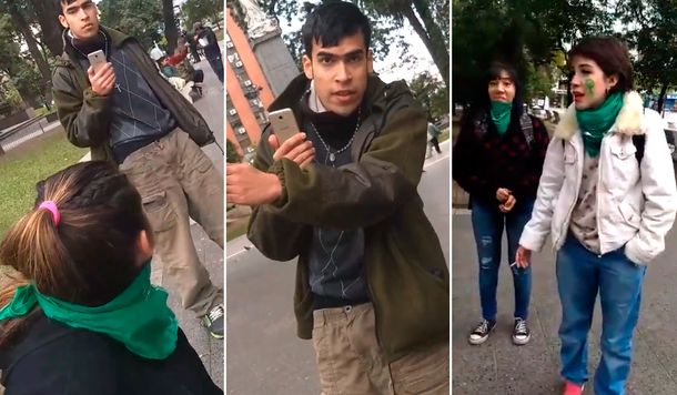 El joven increpó a unas chicas que estaban festejando la media sanción del proyecto de aborto legal