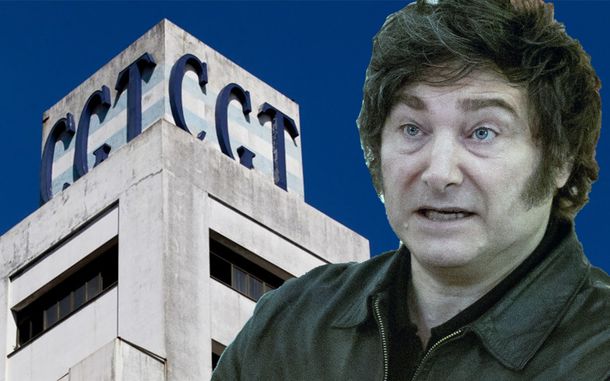 La CGT y Javier Milei.