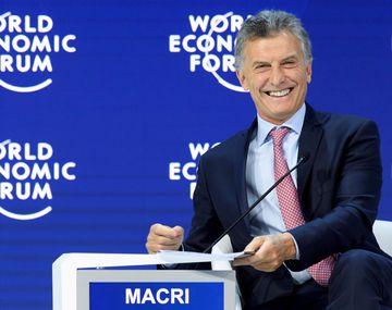  Mauricio Macri  en la sesión plenaria del encuentro anual del Foro Económico Mundial , en Davos