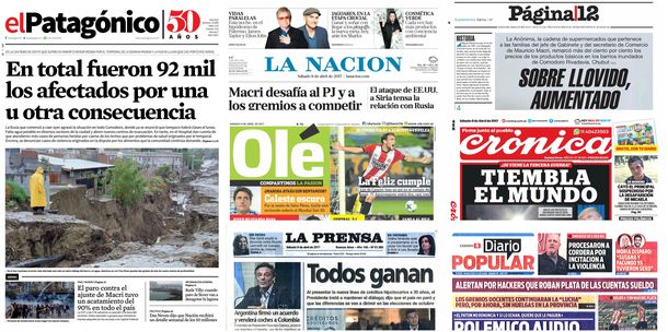 Tapas de diario del sábado 8 de abril de 2017