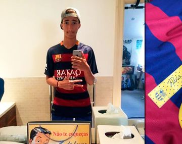 La increíble reacción del hijo de Mourinho tras recibir una camiseta de Messi