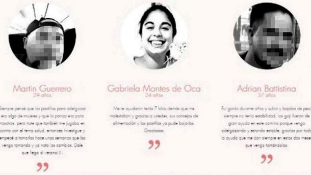 Una marca de productos para adelgazar utilizó la foto de Micaela García.