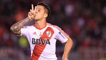 El festejo de Driussi tras el segundo gol de River ante Melgar El festejo de Driussi tras el segundo gol de River ante Melgar
