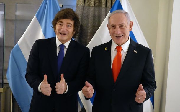 Javier Milei junto a Benjamin Netanyahu.