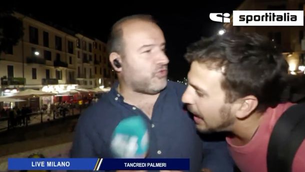 Interrumpió un móvil de la TV italiana con un insulto contra un equipo argentino y se volvió viral