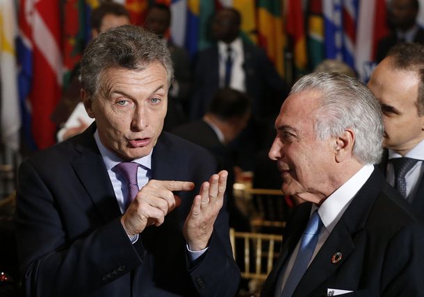 Macri con el presidente de Brasil