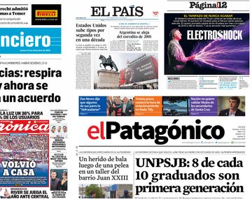 Tapas de diarios del 15 de diciembre de 2016