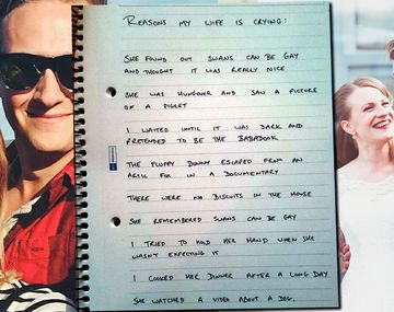 Tuiteó las cosas que hacen llorar a su pareja