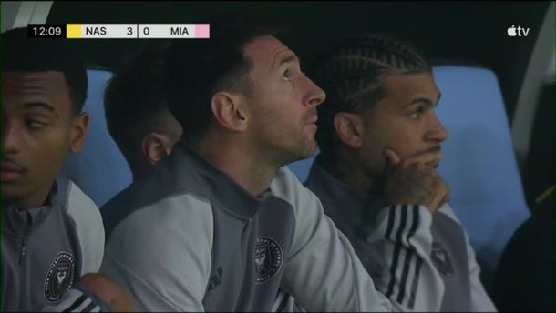 Inter Miami se comió 3 goles en 12 minutos: así fue la reacción de Lionel Messi en el banco