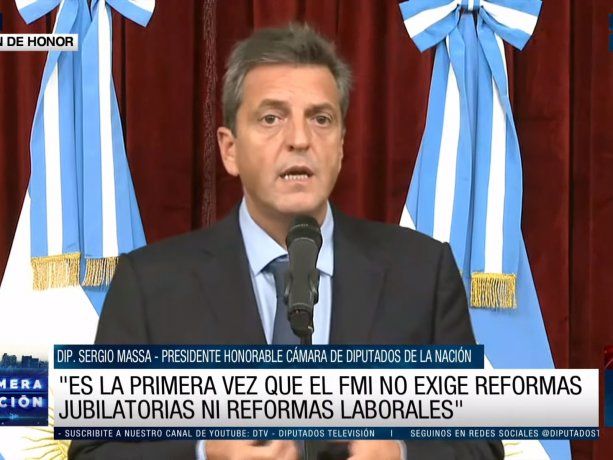 Massa agradeció a todos los bloques por el consenso alcanzado para debatir el acuerdo con el FMI