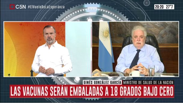 Ginés González García y la vacuna: Nunca dejamos de conversar con Pfizer