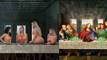 Las Miss Bum Bum recrearon La última cena. Las Miss Bum Bum recrearon La última cena.