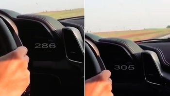 La Ferrari circulaba por ruta 2 La Ferrari circulaba por ruta 2