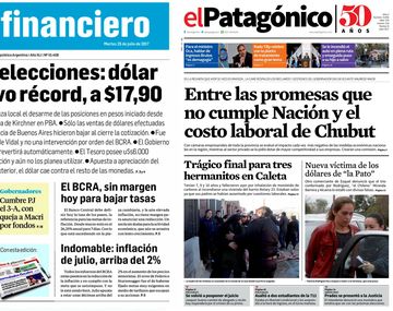 Tapas de diarios del martes 25 de julio de 2017