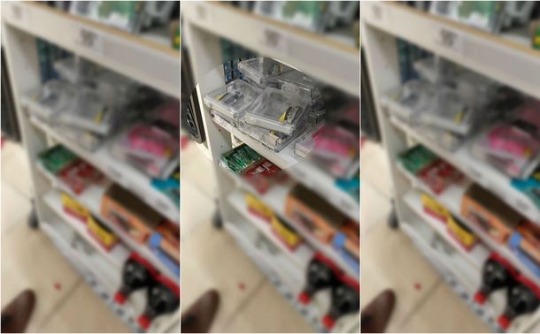 Postal de la crisis económica: los chicles más caros se venden con caja antirrobo