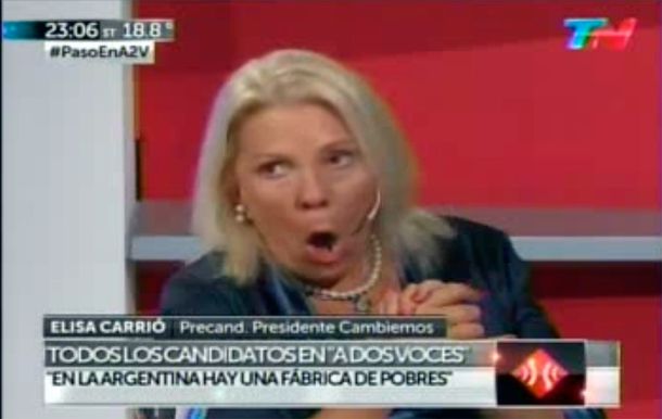 Mirá la desopilante imitación que Carrió hizo de Nelson Castro
