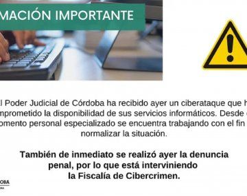 El Poder Judicial de Córdoba sufrió un ciberataque