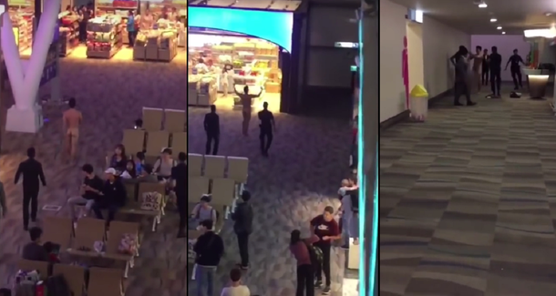 VIDEO: Tomó viagra, se desnudó en un aeropuerto y le arrojó su caca a la gente